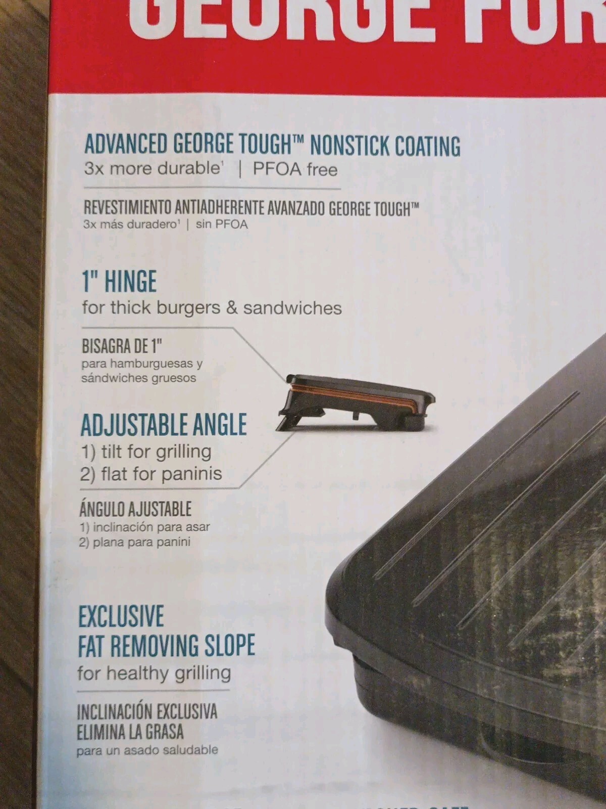George Foreman Grill Panini Space Saving Copper Nonstick 40″ BRAND NEW In Box