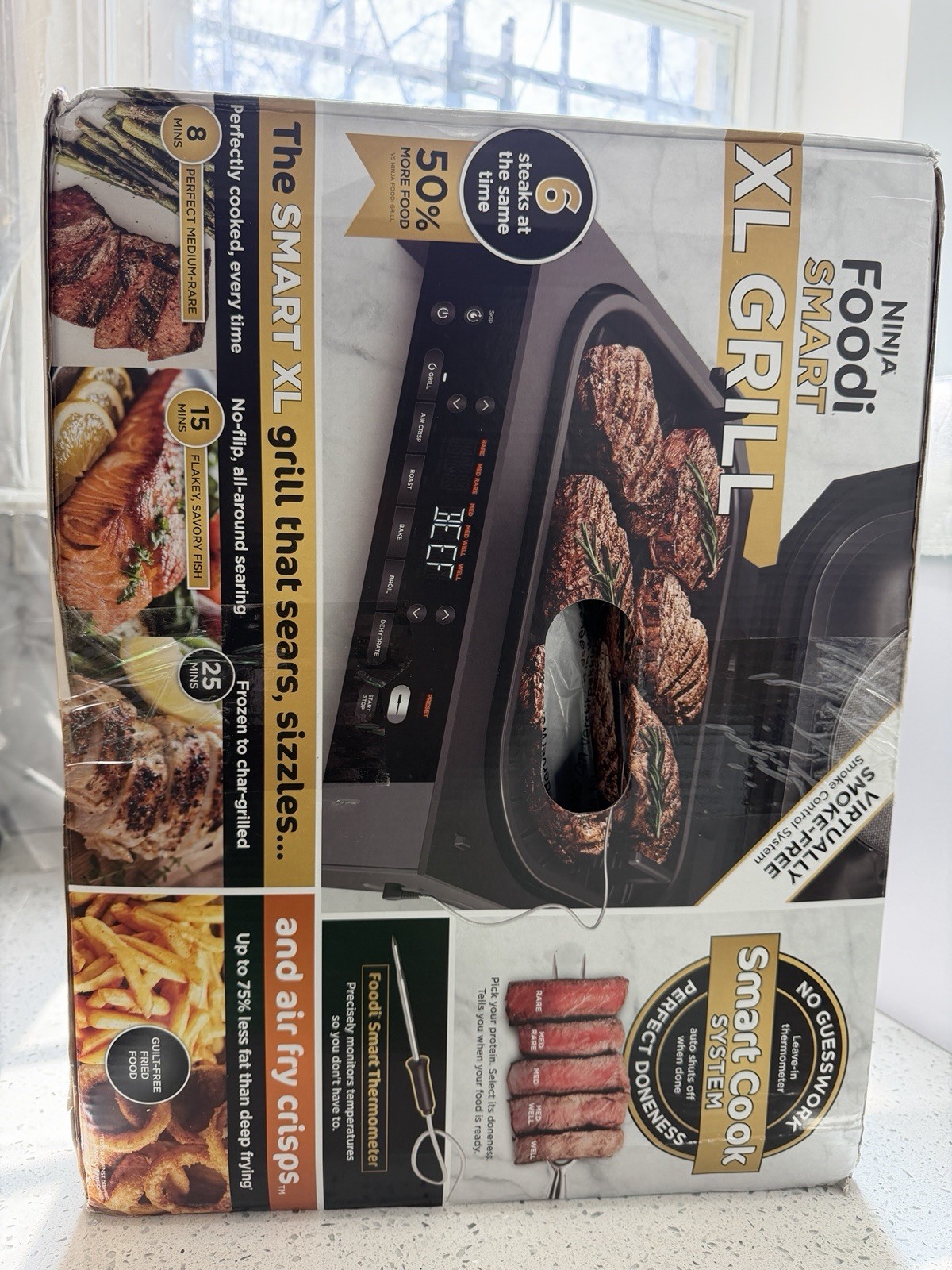 Ninja® Foodi® Smart XL 6-in-1 Indoor Grill & Air Fryer with Built in Thermometer