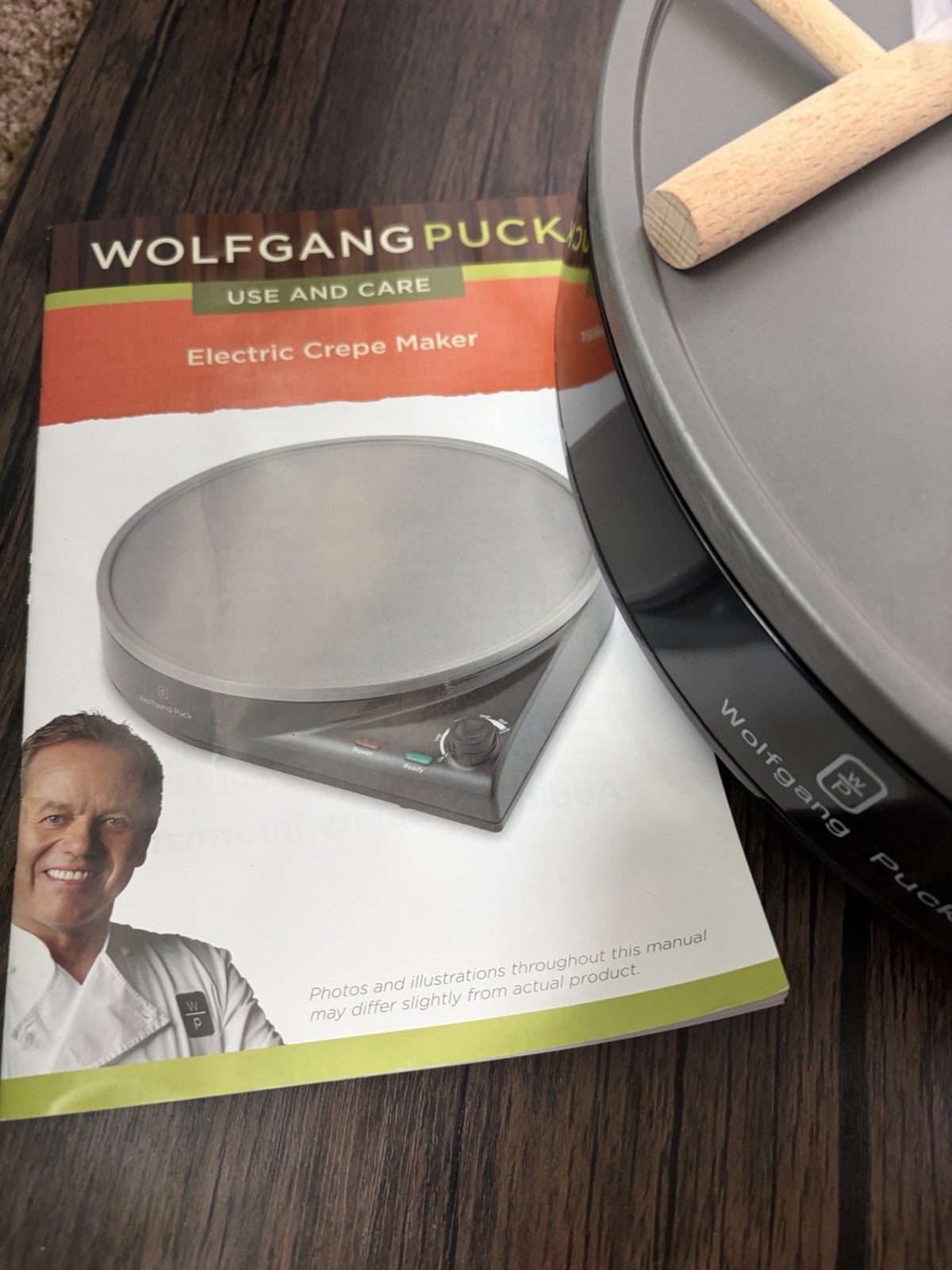 Wolfgang Puck Electric Crepe Maker Nonstick 1000W Griddle Pan NEW Fast Heat Easy