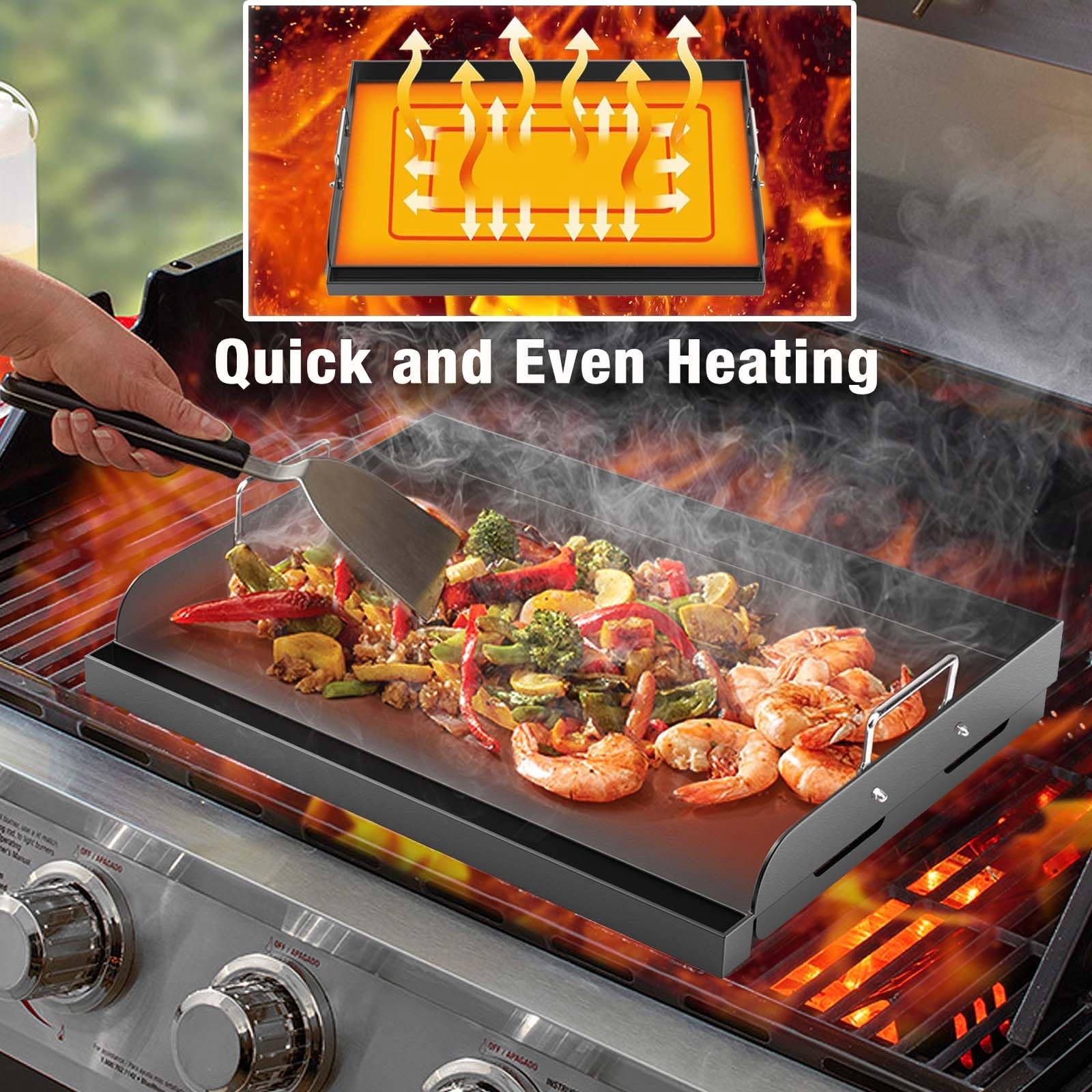 Barbqtime 17″ x13″ Flat Top Griddle for Gas/Charcoal Grill