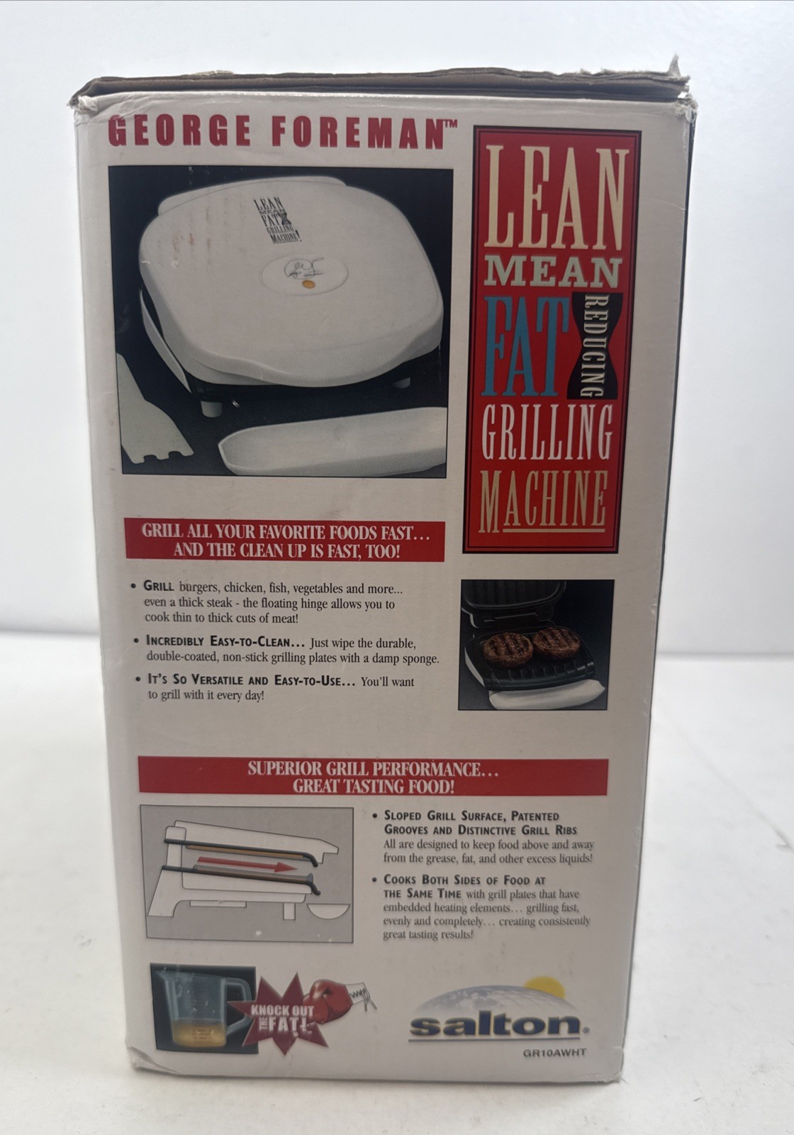 George Foreman GR10AWHT Champ Grill with Bun Warmer – White