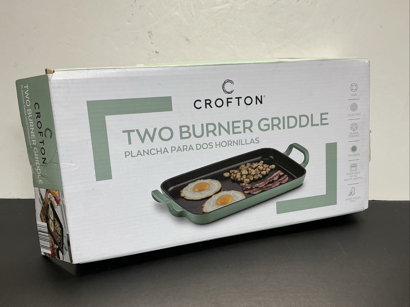 Crofton Two Burner Griddle In Original Box,Light Green