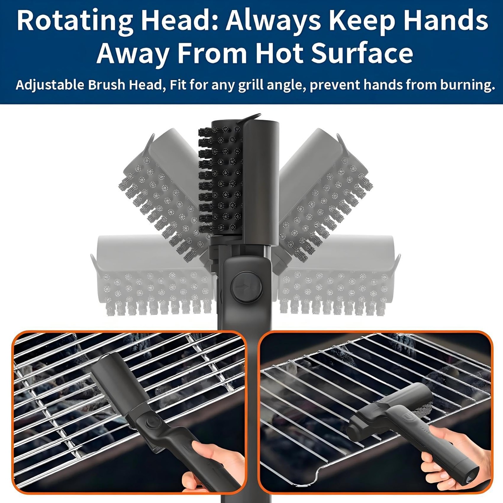 Electric Grill Brush Rechargeable, 3 Powerful Speed BBQ for Black