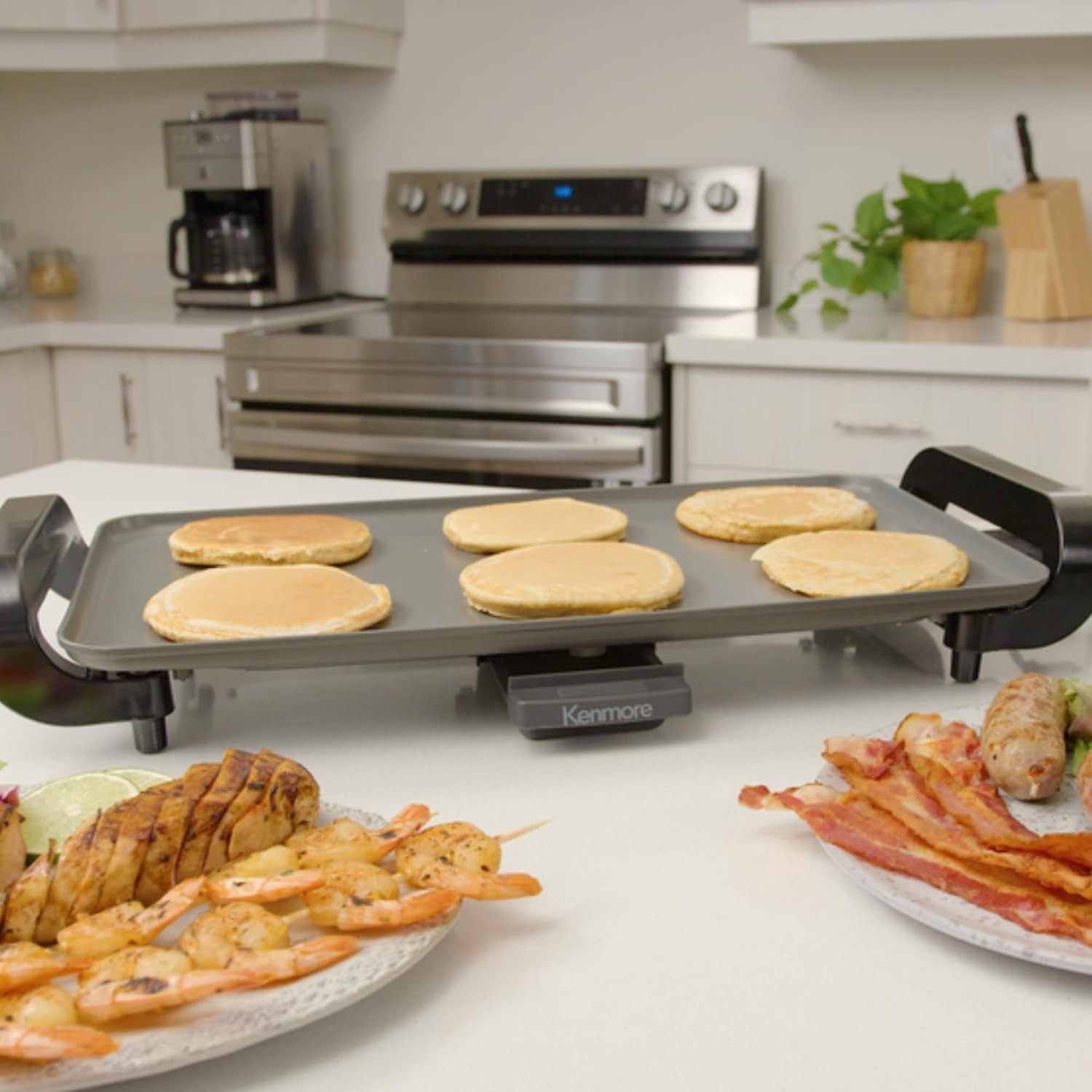 New KENMORE 10″ x 18″ Inch Non Stick ELECTRIC GRIDDLE Grill Portable