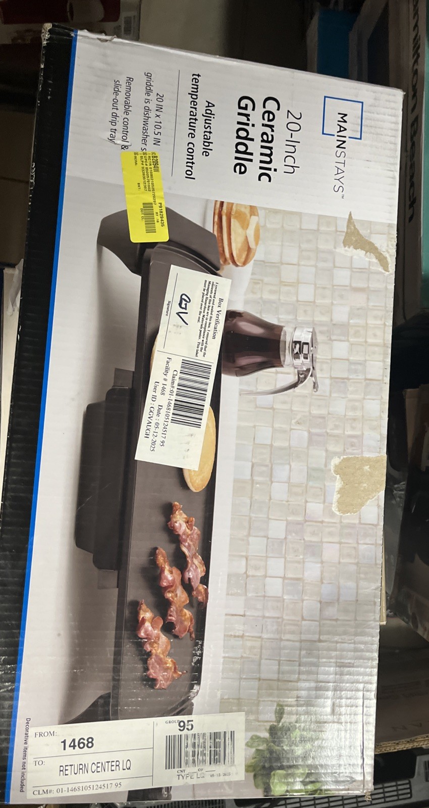 Mainstays 20″ Ceramic Griddle – Temp Control – NOT Non Stick