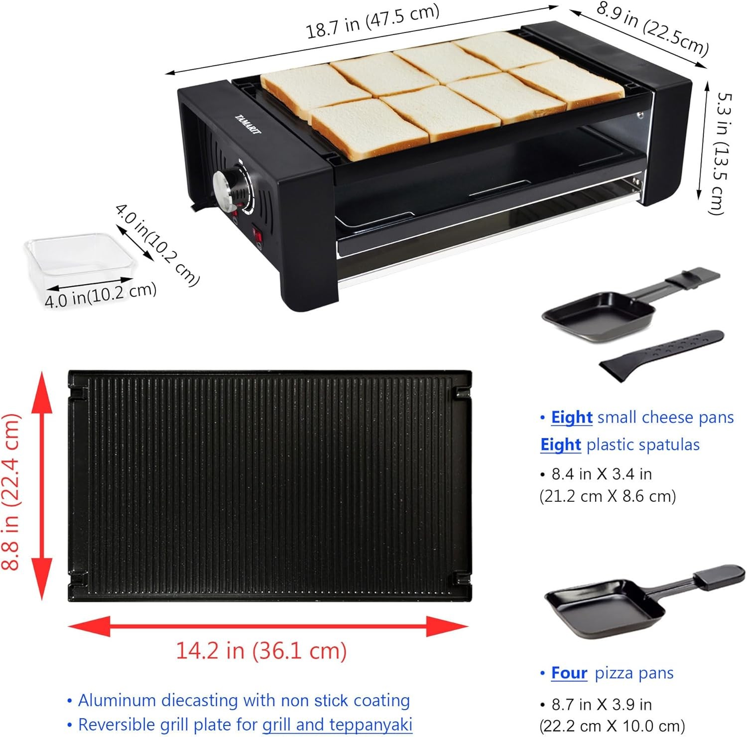TAMARIT 2 in 1 Raclette Party Grill Korean BBQ