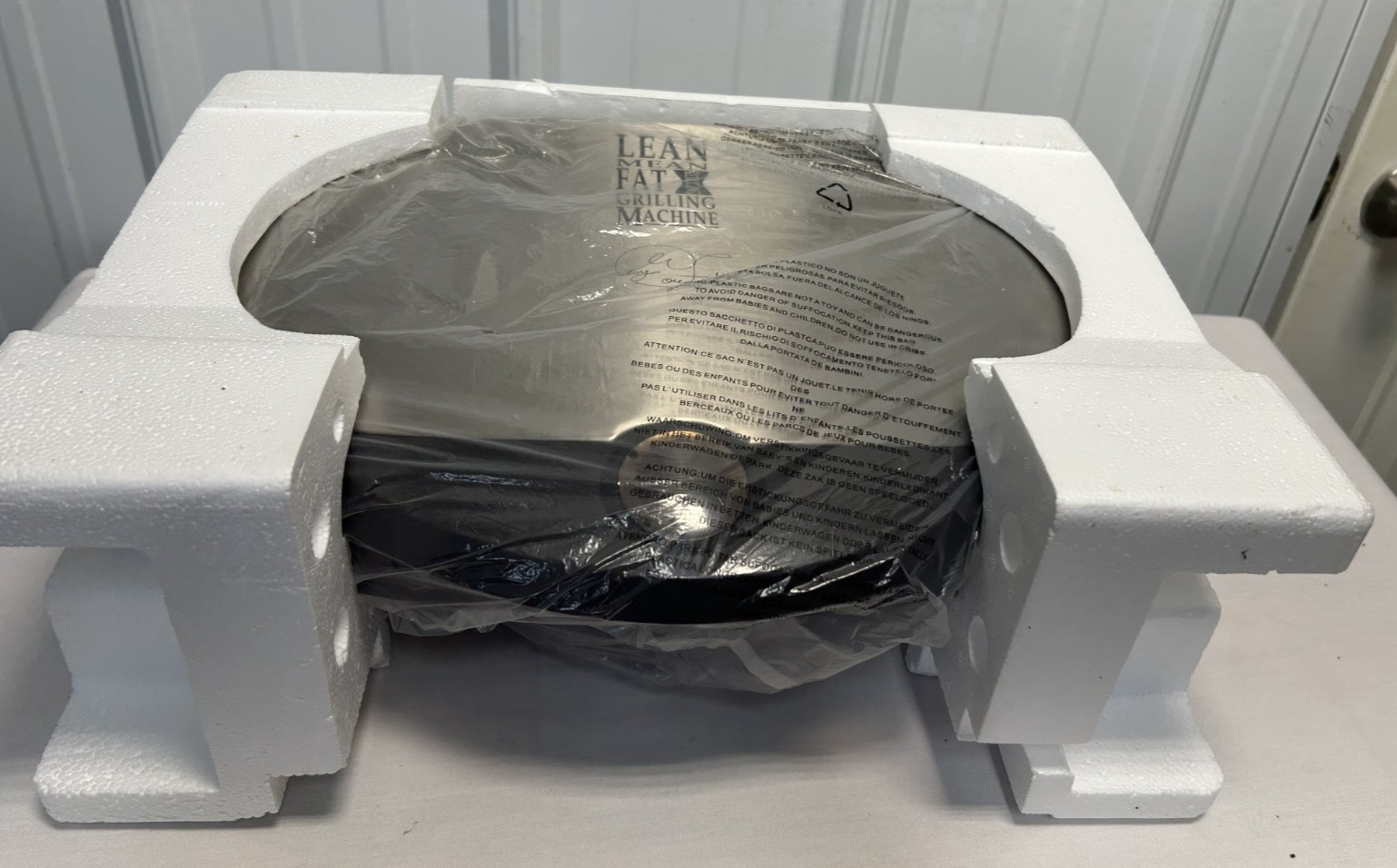2003 LARGE George Foreman Hot Metals Brushed Stainless Steel Indoor Grill GR31SB