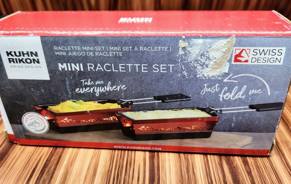 Kuhn Rikon Mini Raclette Set Portable Tabletop Cheese Melter Swiss Cooker