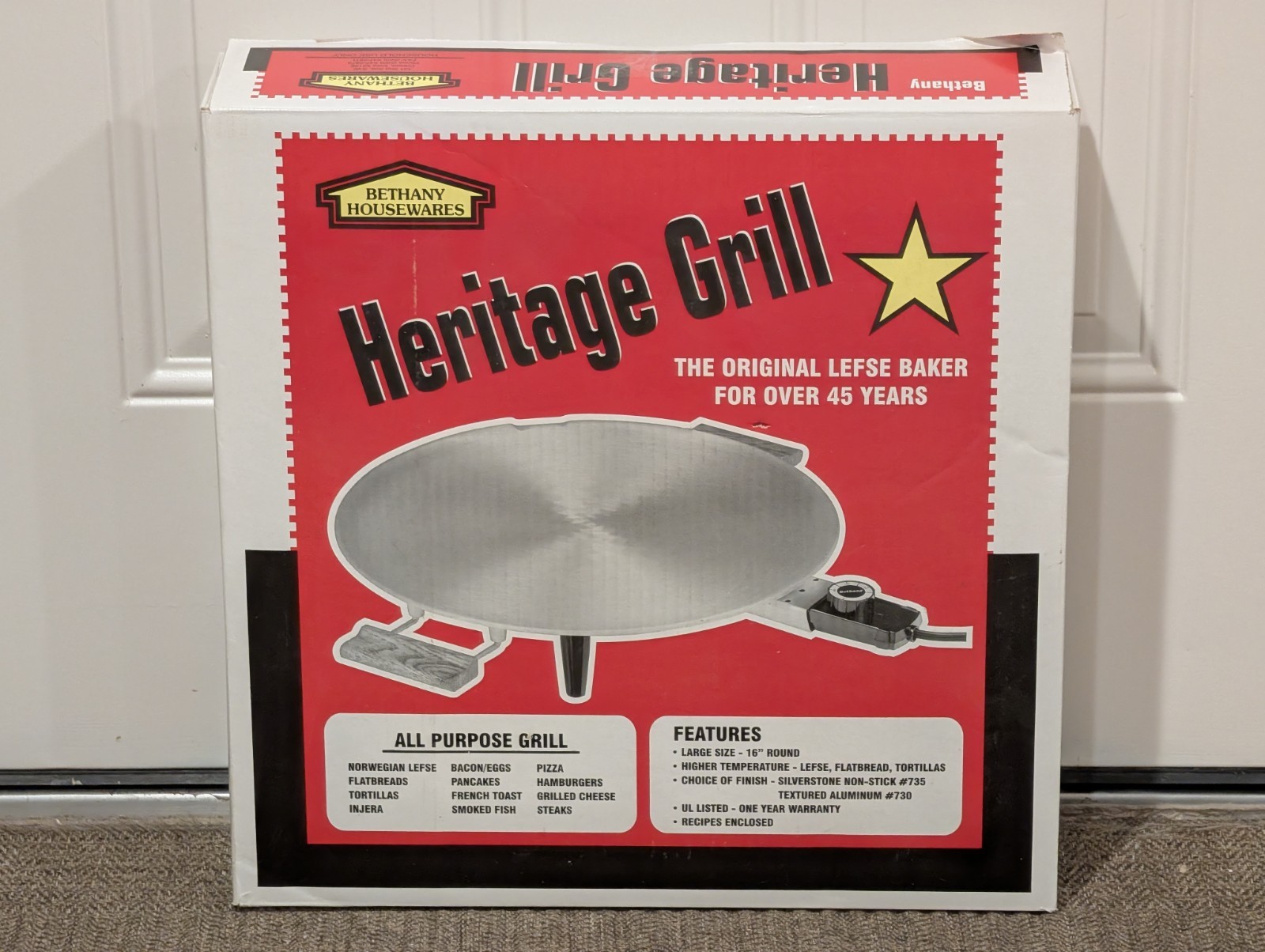 Bethany Housewares Heritage 16″ Nonstick Electric Lefse Grill Griddle 735