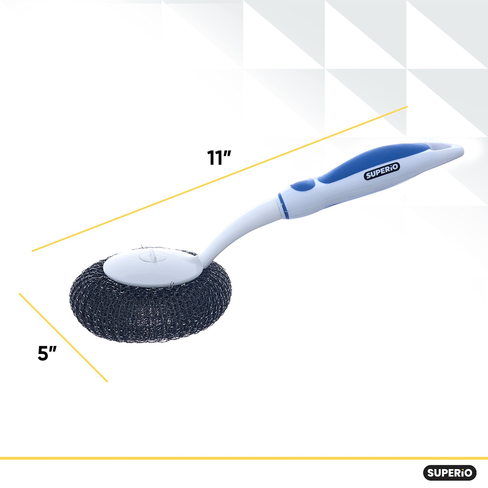 BBQ Grill Brush Bristle Free Stainless Steel Scrubber Blue Scourer,