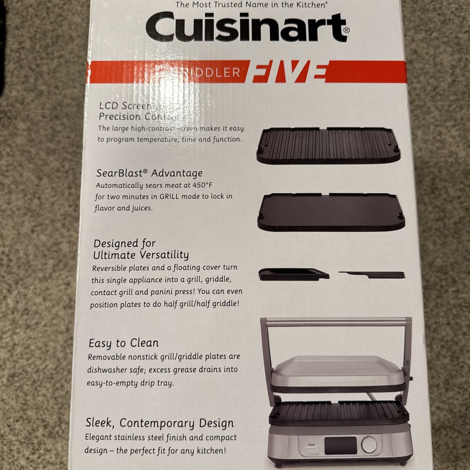 Cuisinart Griddler Five Electric Grill and Griddle New