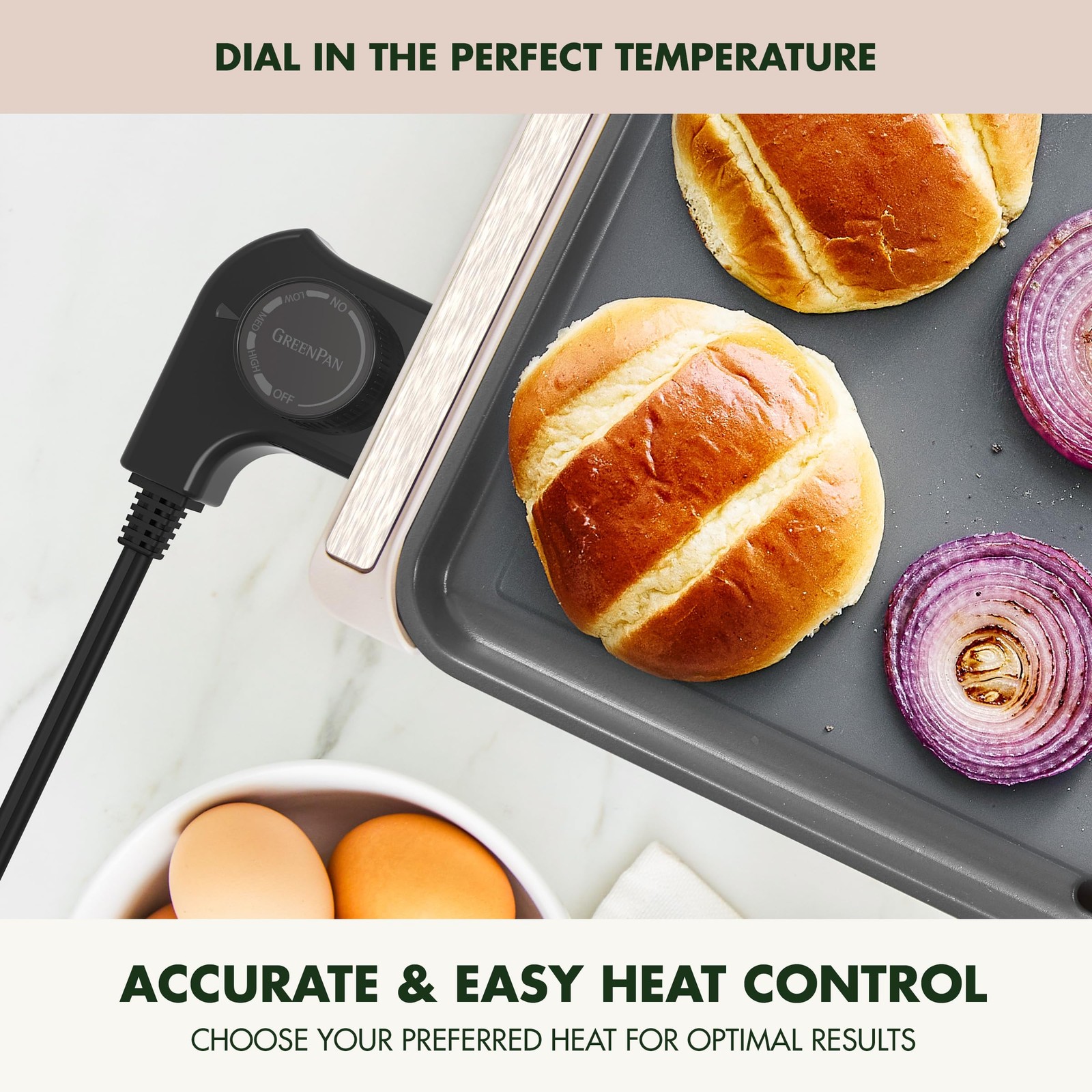 GreenPan 10.5 x 20 Electric Griddle Healthy Ceramic Nonstick Countertop Cooking
