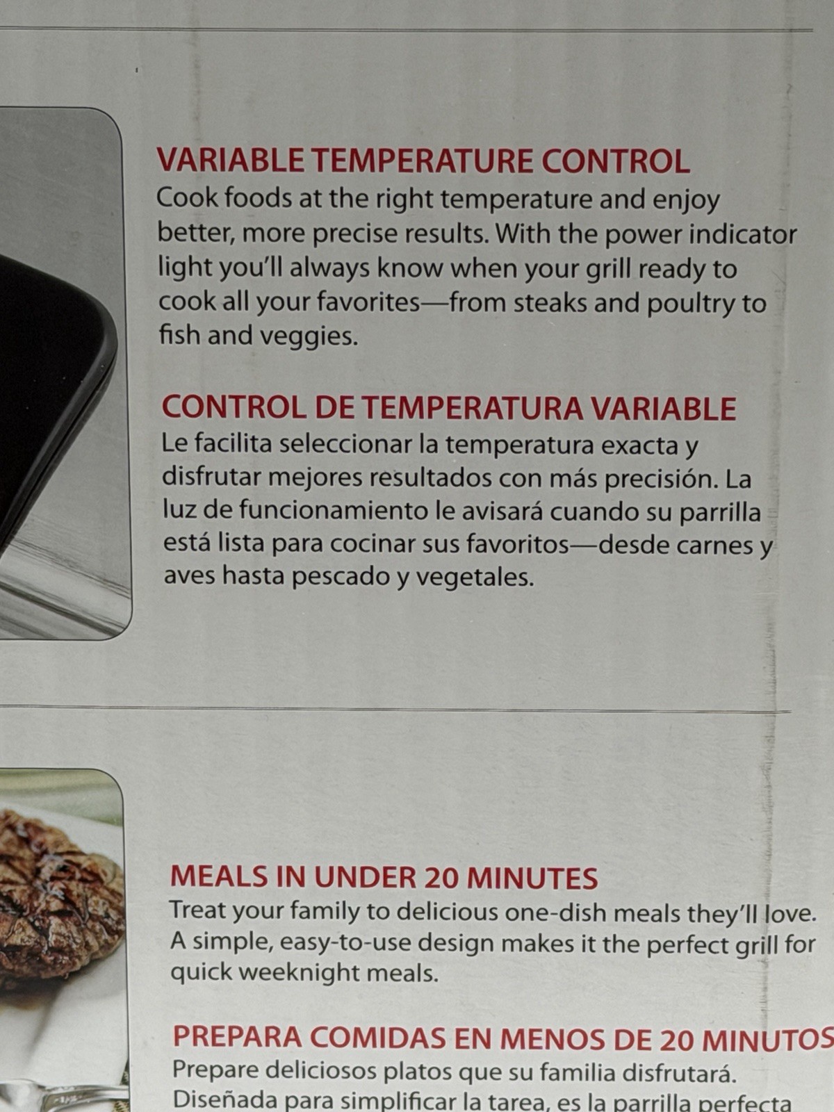 George Foreman GR0080S Variable Temp Grill Open Box Complete Manual & Box