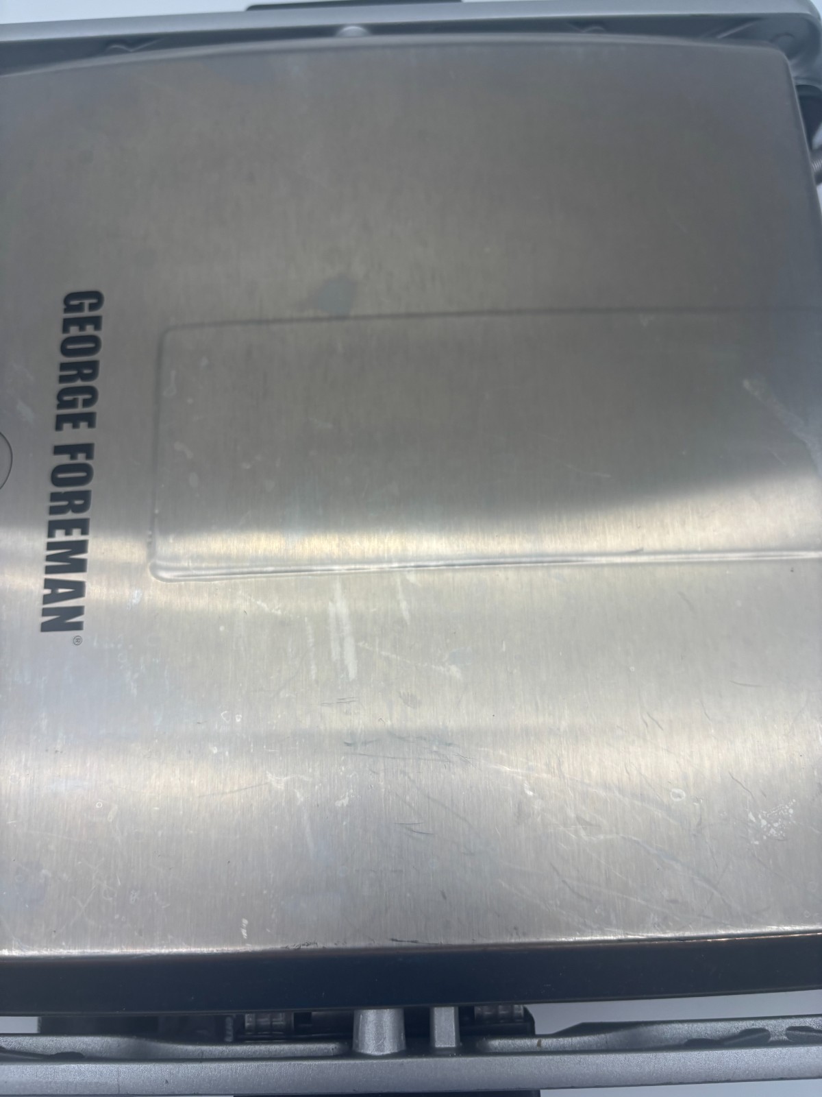 George Foreman Electric 6 Serving Stainless Steel Grilling Machine W Timer Works