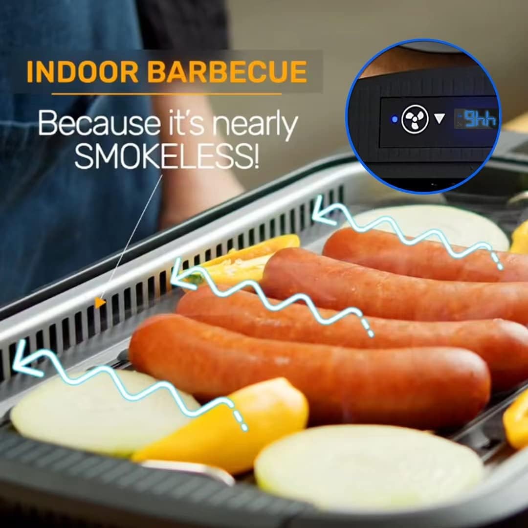 Smokeless Grill Indoor Electric Grill 1500W Indoor Grill Black | Portable