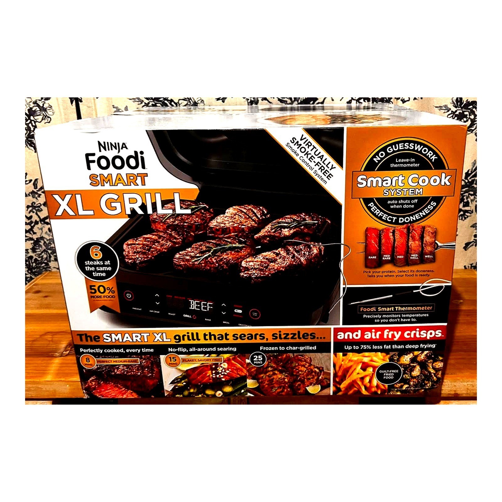 Ninja FG551 Smart XL Indoor Grill 6-in-1 Thermometer – NEW SEALEDk