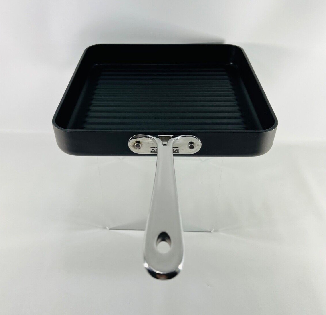 All-Clad Heavy Non-Stick Cast Iron Panini Press Sandwich Burger Pan 11″ – No lid