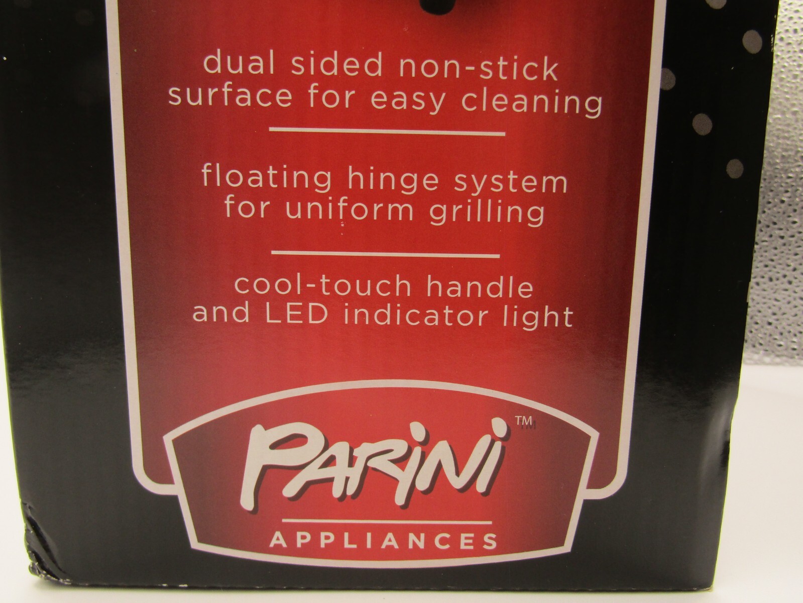 Parini Stainless Steel Panini Grill. Dual Sided Non-Stick Surface.