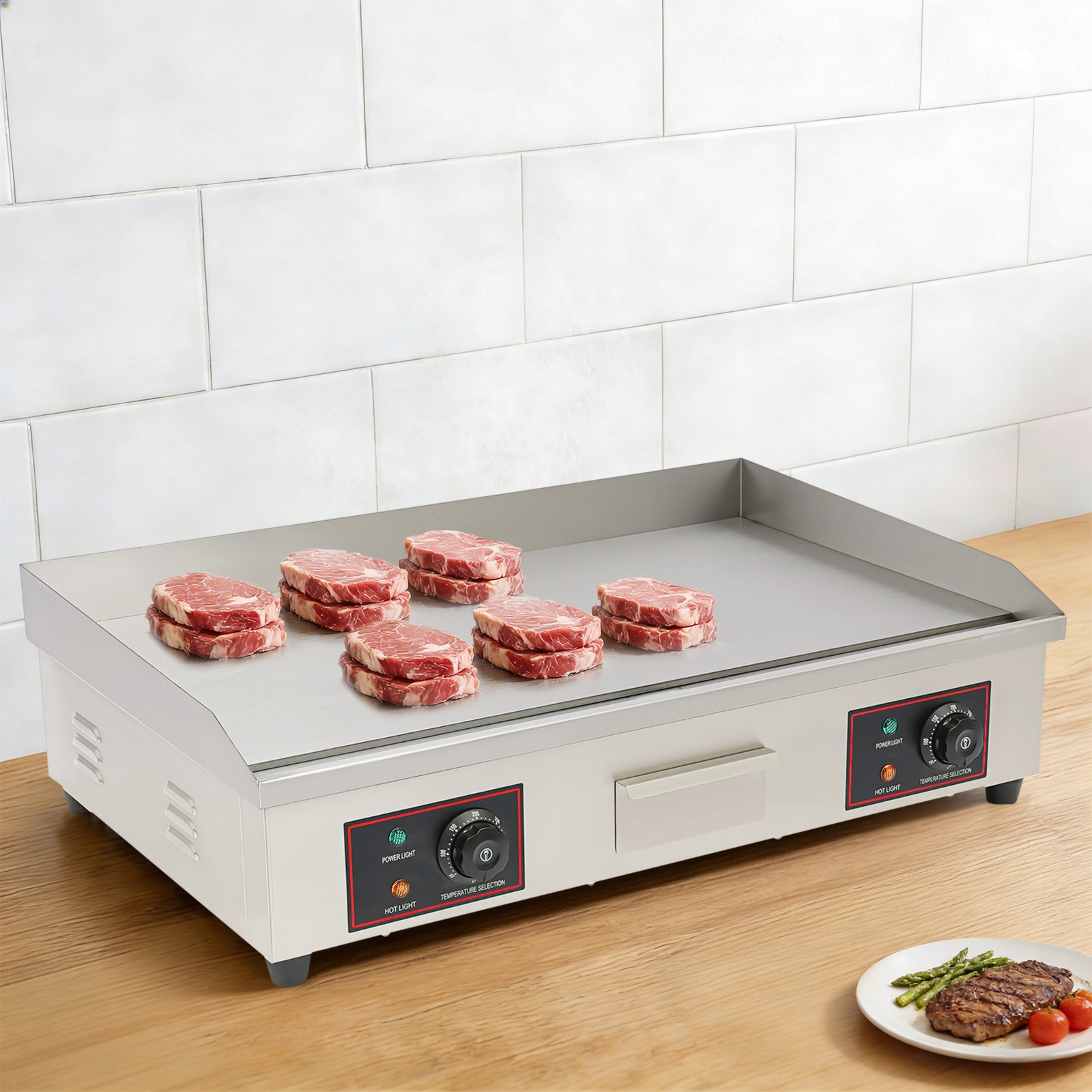 3KW 30″ Commercial Electric Countertop Griddle Grill BBQ Flat Top Heating Plate