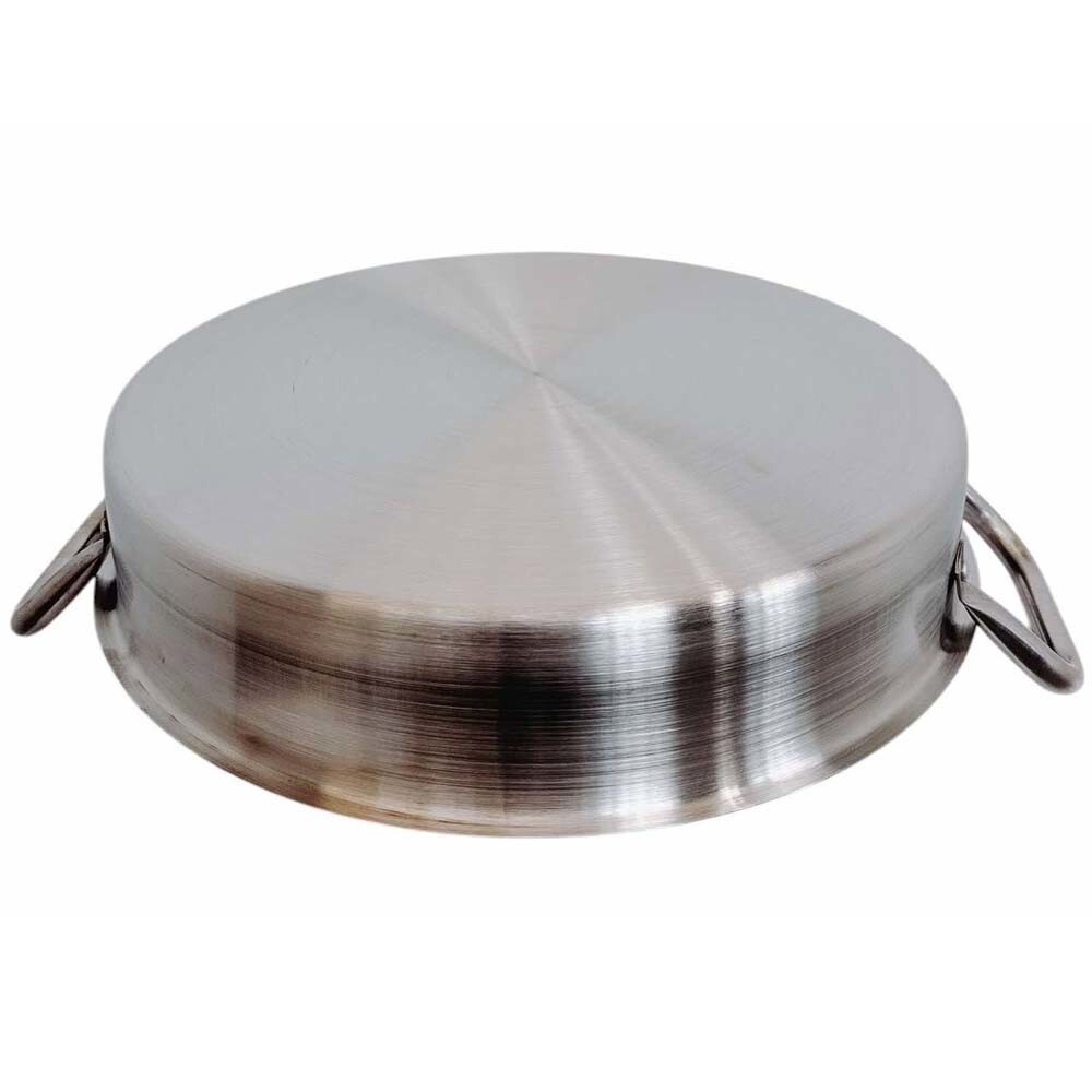 Stainless Steel Round Flat Comal Griddle Pan Grill Tray Cook 16-1/2″, Non-Stick