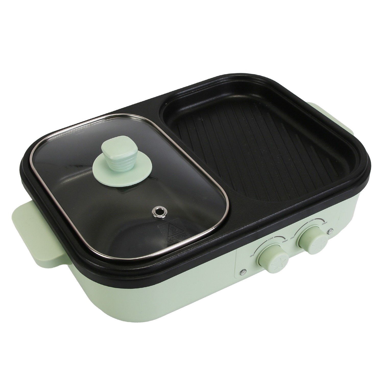 Electric Hot Pot & Pan Portable Non-Stick Pot &Griddle Picnic Camping Cooker