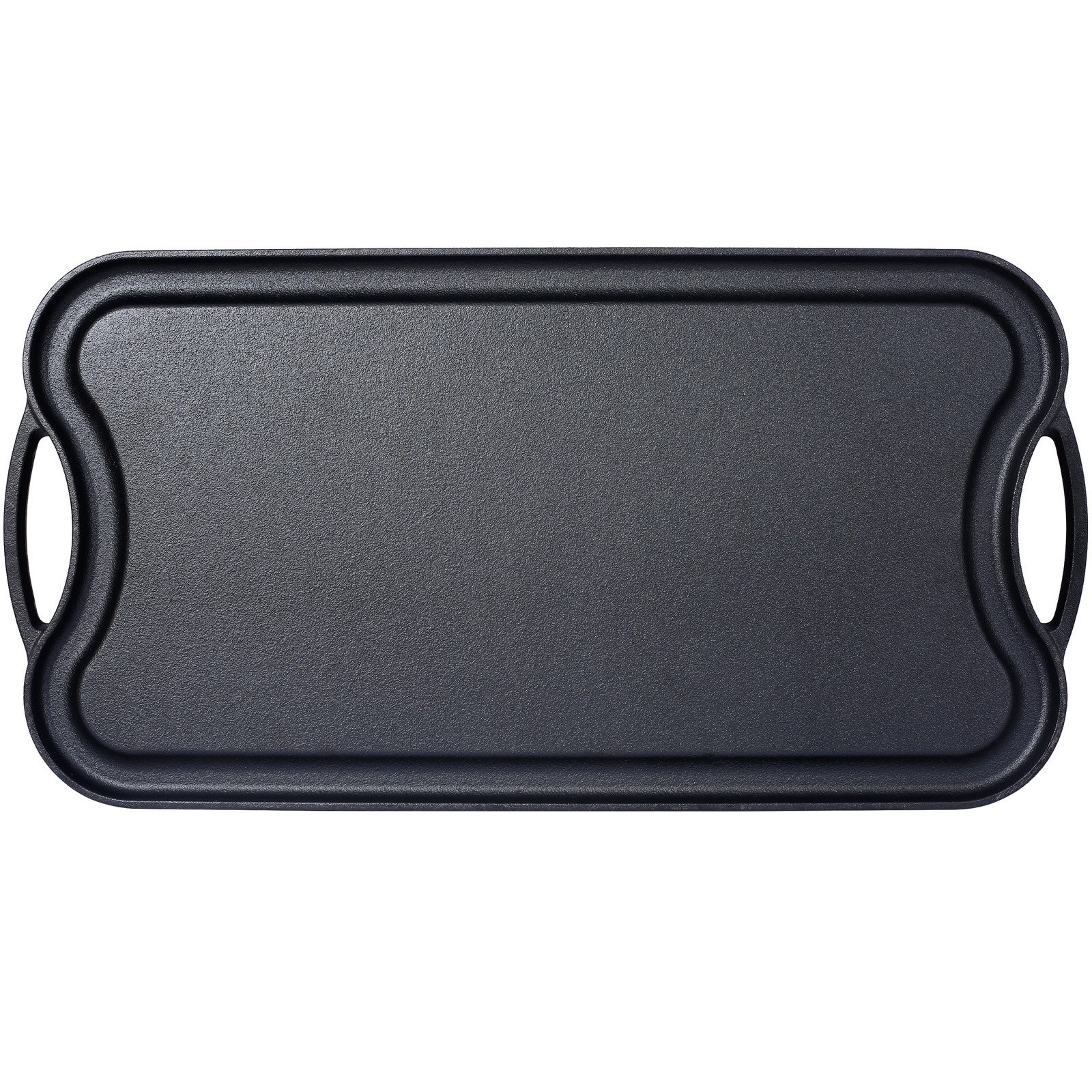 Pre-Seasoned Cast Iron Reversible Rectangular Grill/Griddle, Black,20inchx10inch