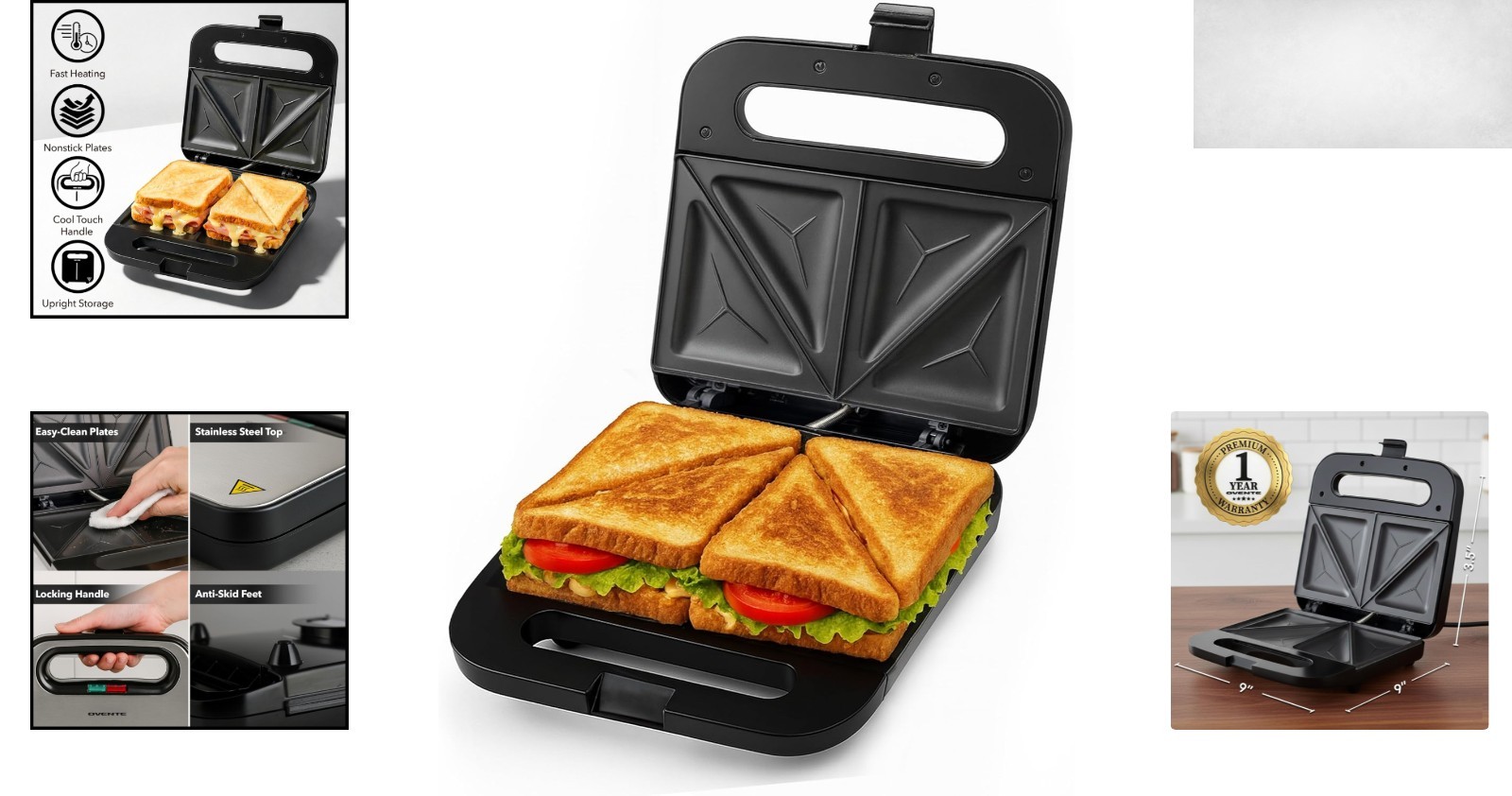 Hassle-Free Electric Sandwich Maker – Compact Design with Easy Cleanup Features