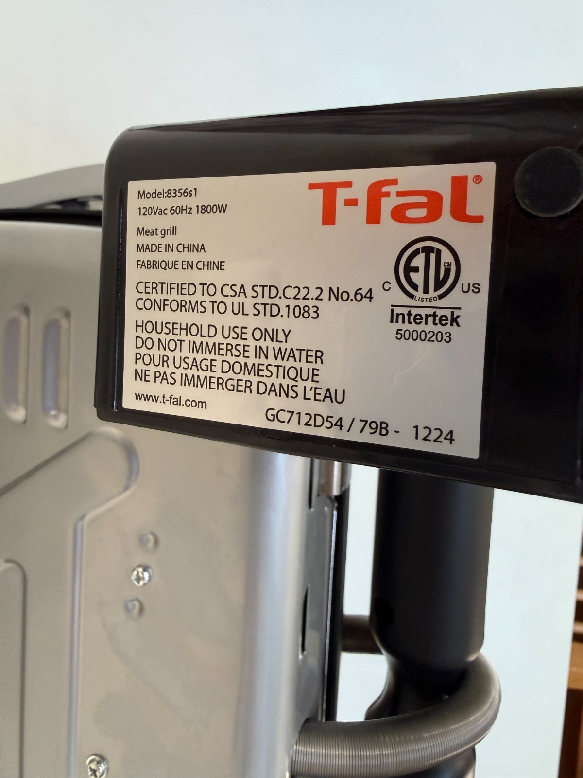 T-fal OptiGrill+ GC712D54 Indoor Electric Smart Grill Automatic Sensor w/ Manual