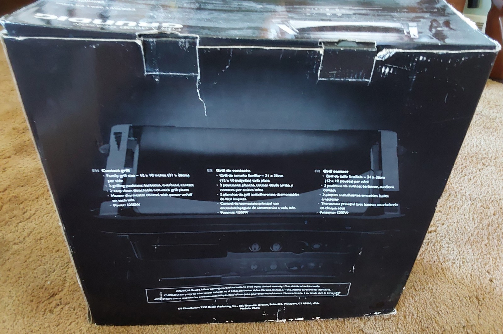 Grundig CG 5040 U Contact Grill 1200W Black Silver Removable Plate Easy Clean