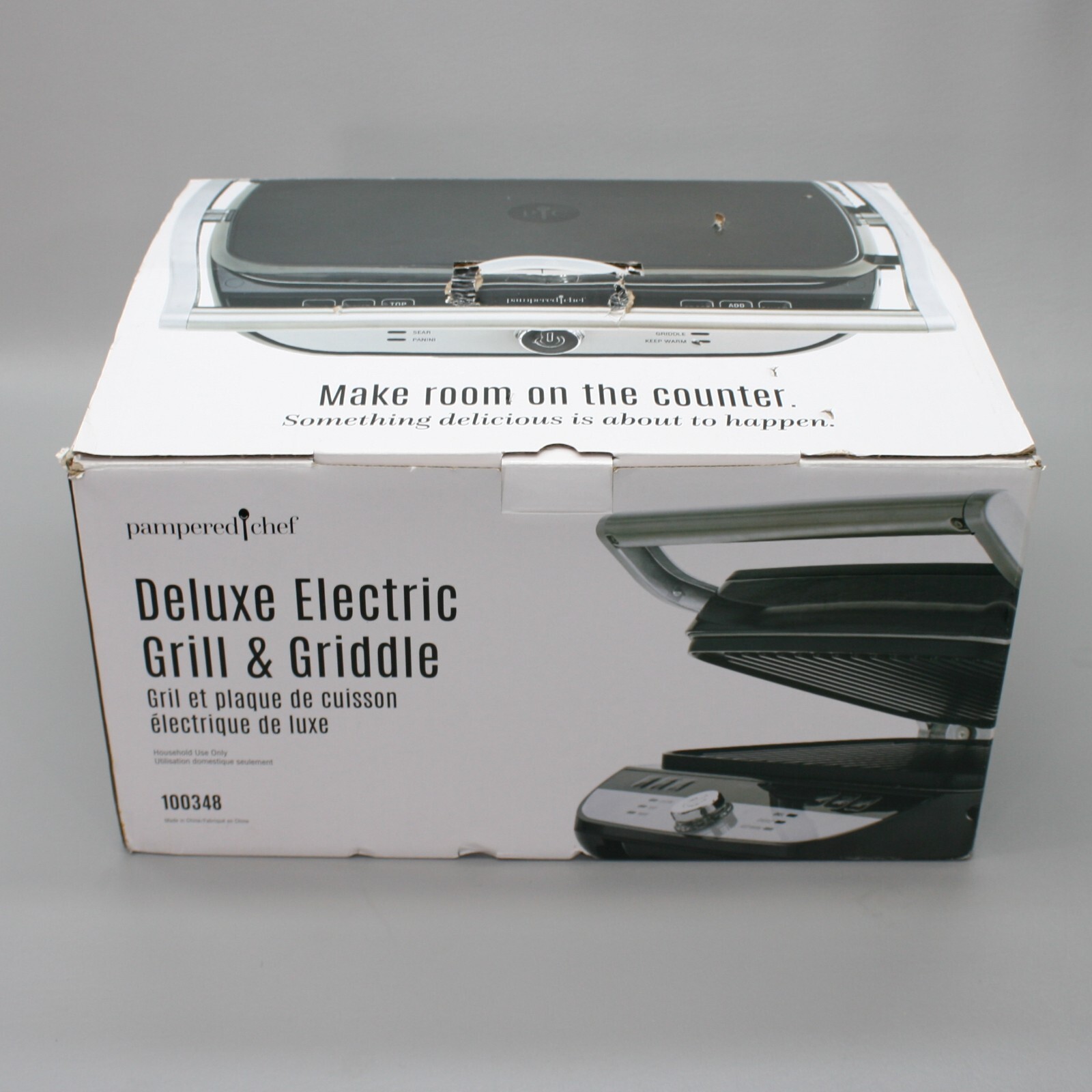 Pampered Chef PC Deluxe Electric Grill & Griddle Probe 4-Nonstick Plates 100348