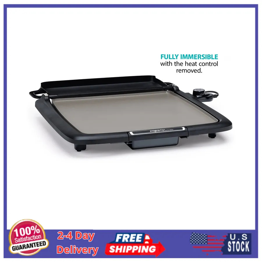 Presto Electric Nonstick Griddle with Warming Tray and Multifunction Tray