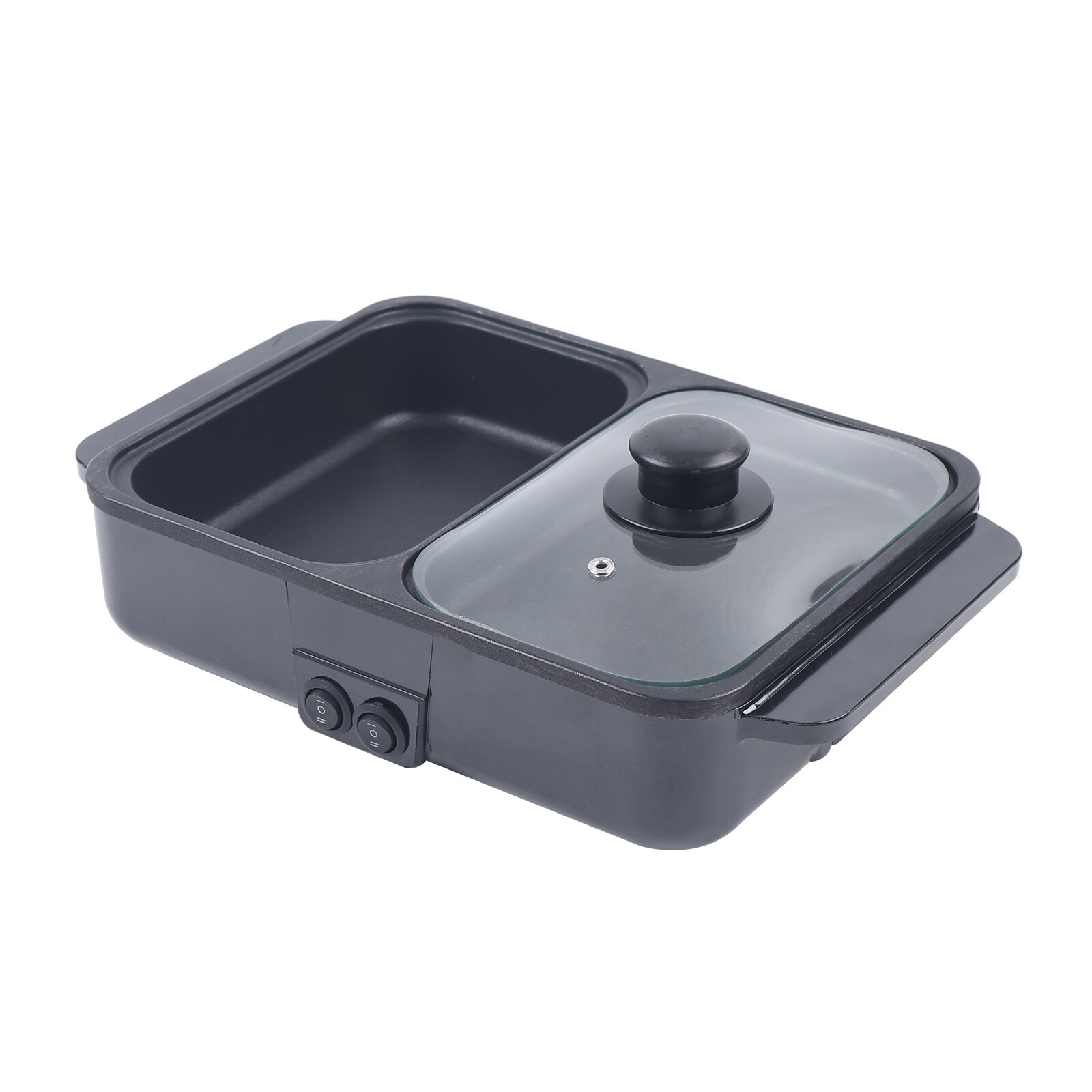 1200W Electric Mini 2-in-1 Hot Pot BBQ Grill Kitchen Smokeless Shabu Cooking Pan
