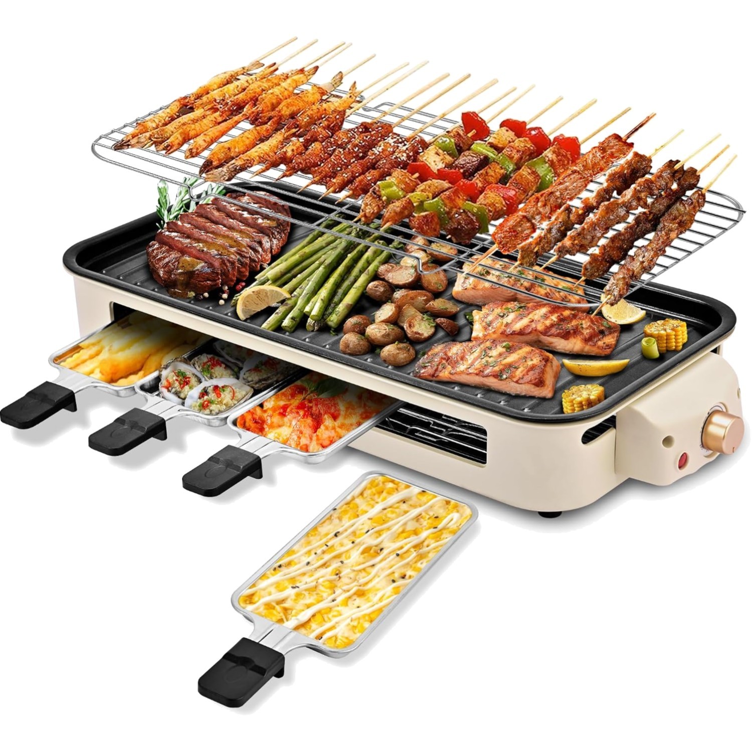 Smokeless 2 in 1 Indoor Electric Grill – Large Non-Stick Design for the Kitchen