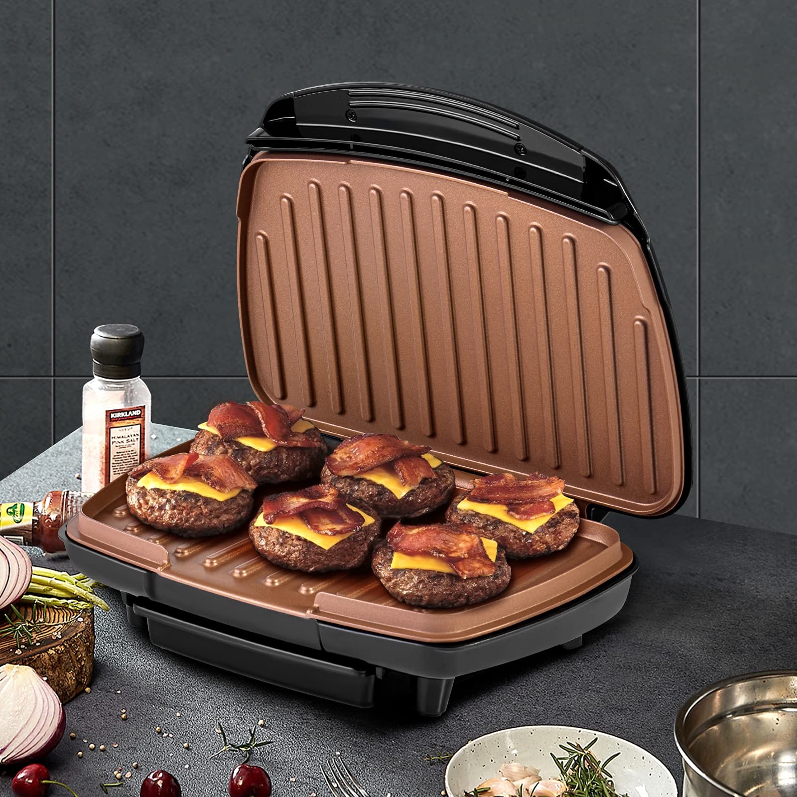 2-Serving Classic Plate Grill Maker and Panini Press, Black, KS-306