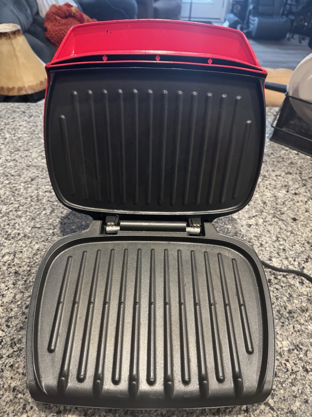 George Foreman Electric Grill GPR360R in Red w/Drip Plate – Used Without Box