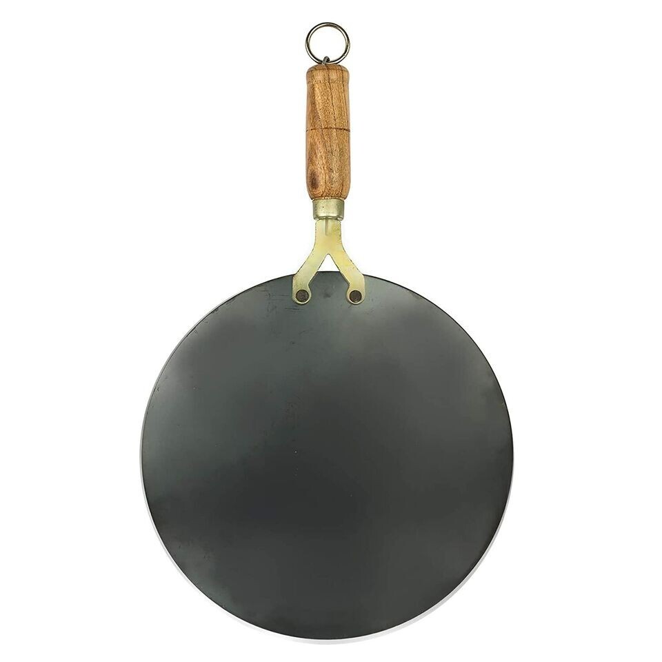 Iron Tawa for Roti/Chapathi/Chapati with Wooden Handle 26 cm