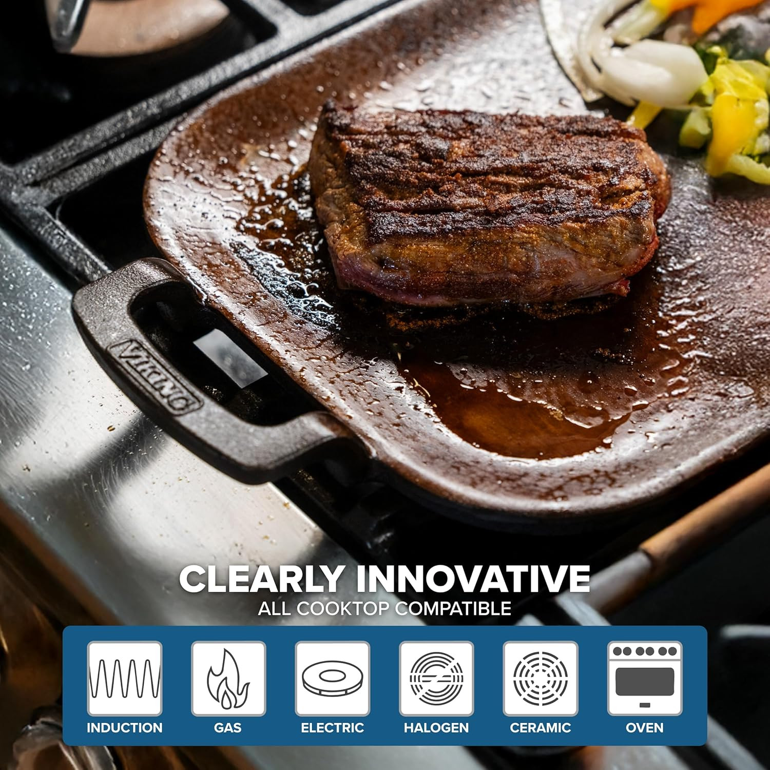 24″ Nonstick Double Burner Griddle – Induction & Oven Safe, PFAS-Free