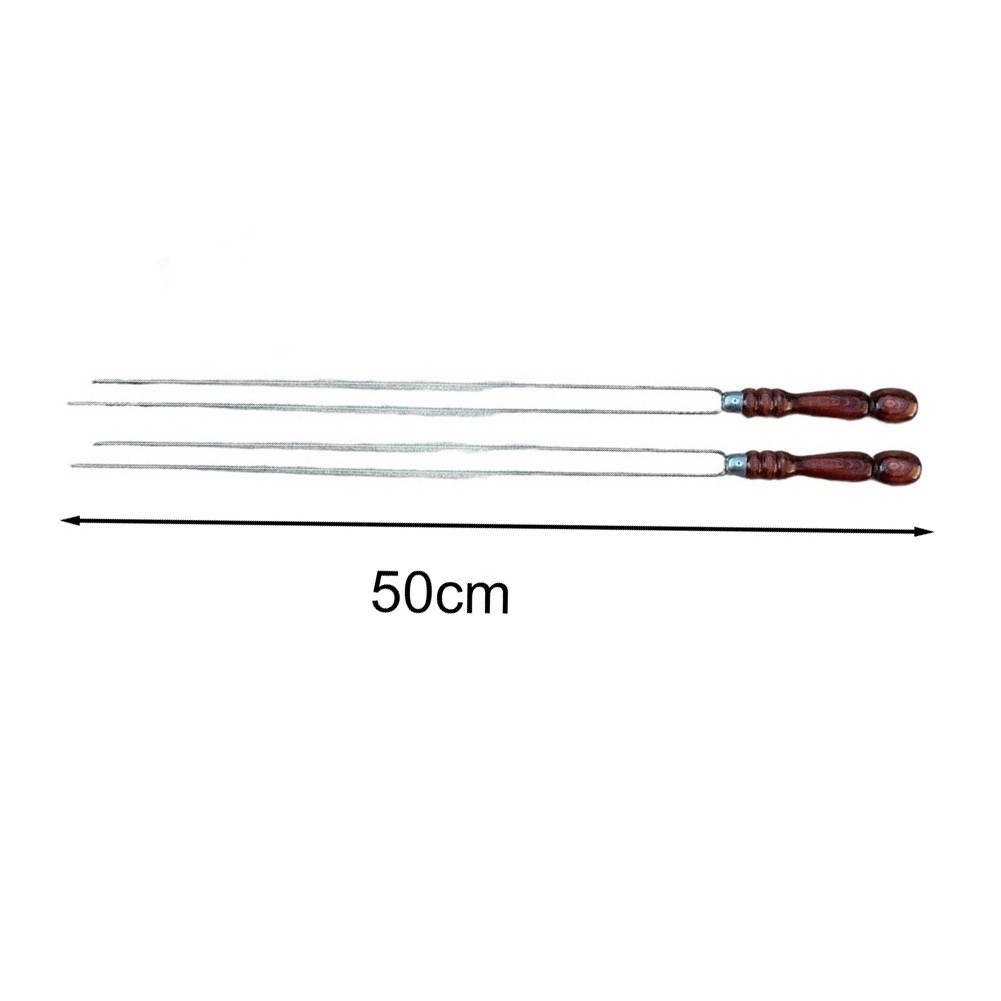 BBQ Fork Set 50cm Stainless Steel Non Slip Grip Ergonomic Handle Food Safe