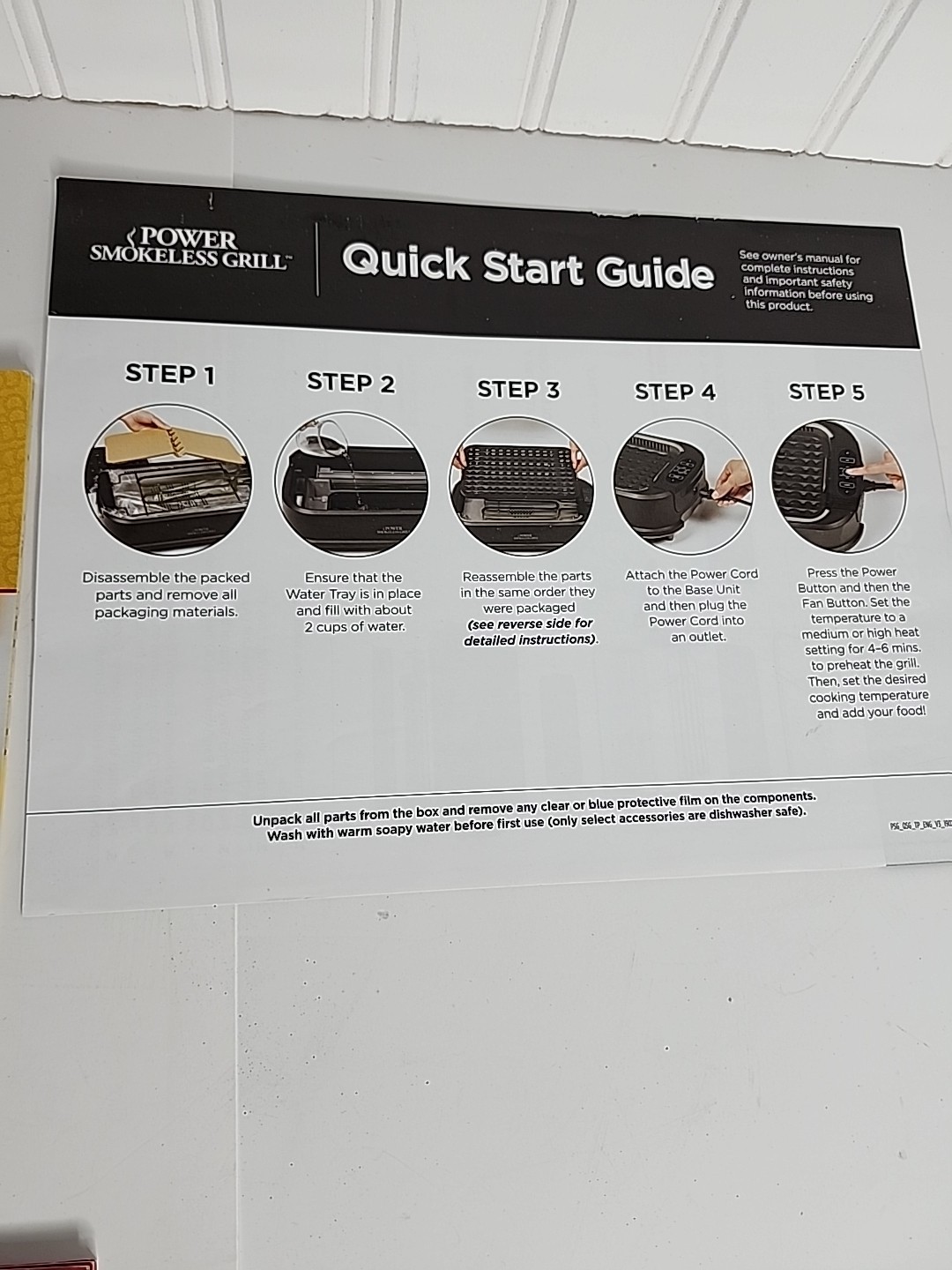 Power Smokeless Grill PG-1500 Owners Manual & Recipe Griddle Guide Favorite New