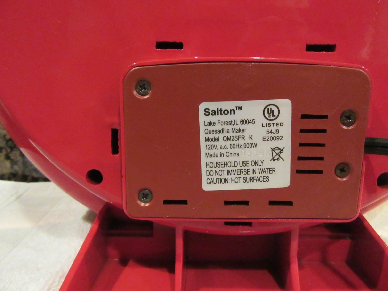 Salton Santa Fe QM2SFR Quesadilla Maker Super Clean and Working Well See Video