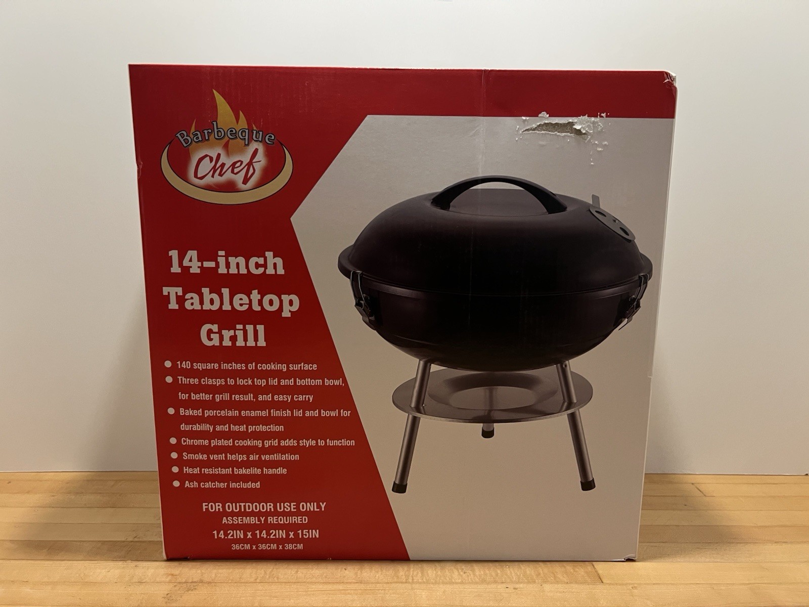 Barbeque Chef, 14 Inch Tabletop Grill, Outdoor Use Only, Ships from Arizona