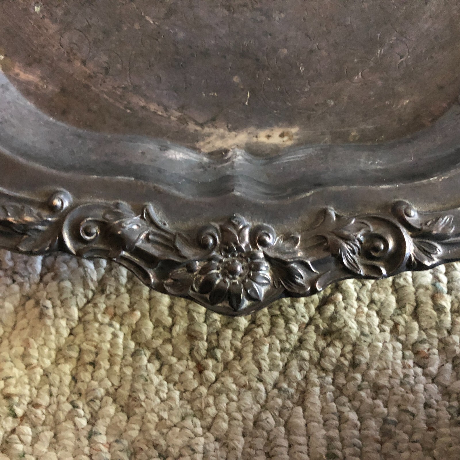 Footed Cocktail Tray Scalloped Platter 7734E FB Rogers Parts No Electric Vintage