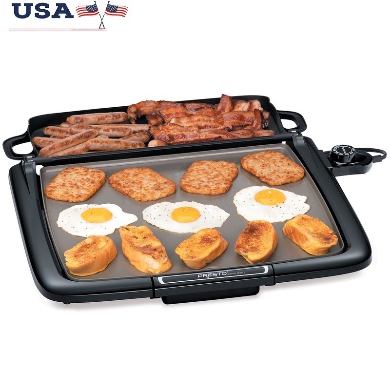 Electric Ceramic Griddle Warmer Nonstick Cooking Surface Multi Function Tray New