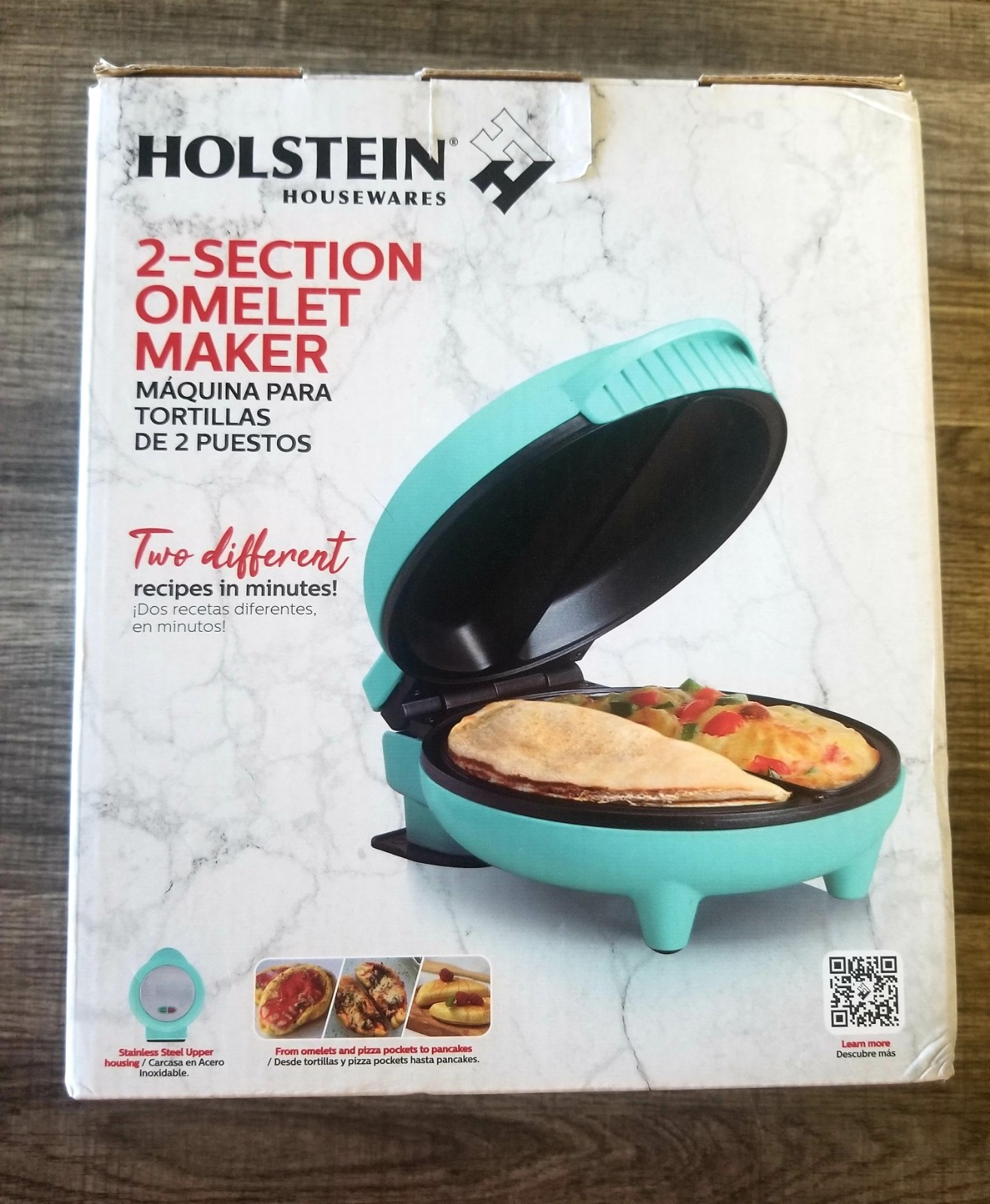 NEW Holstein 2 Section Omelet Maker Nonstick Dual Breakfast Cooker Compact