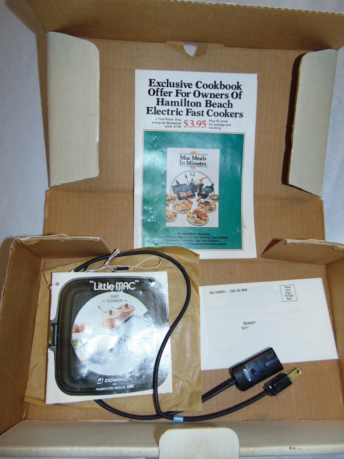 Vintage Little Mac 60 Second Burger Machine Model 2108 Original Box Paperwork