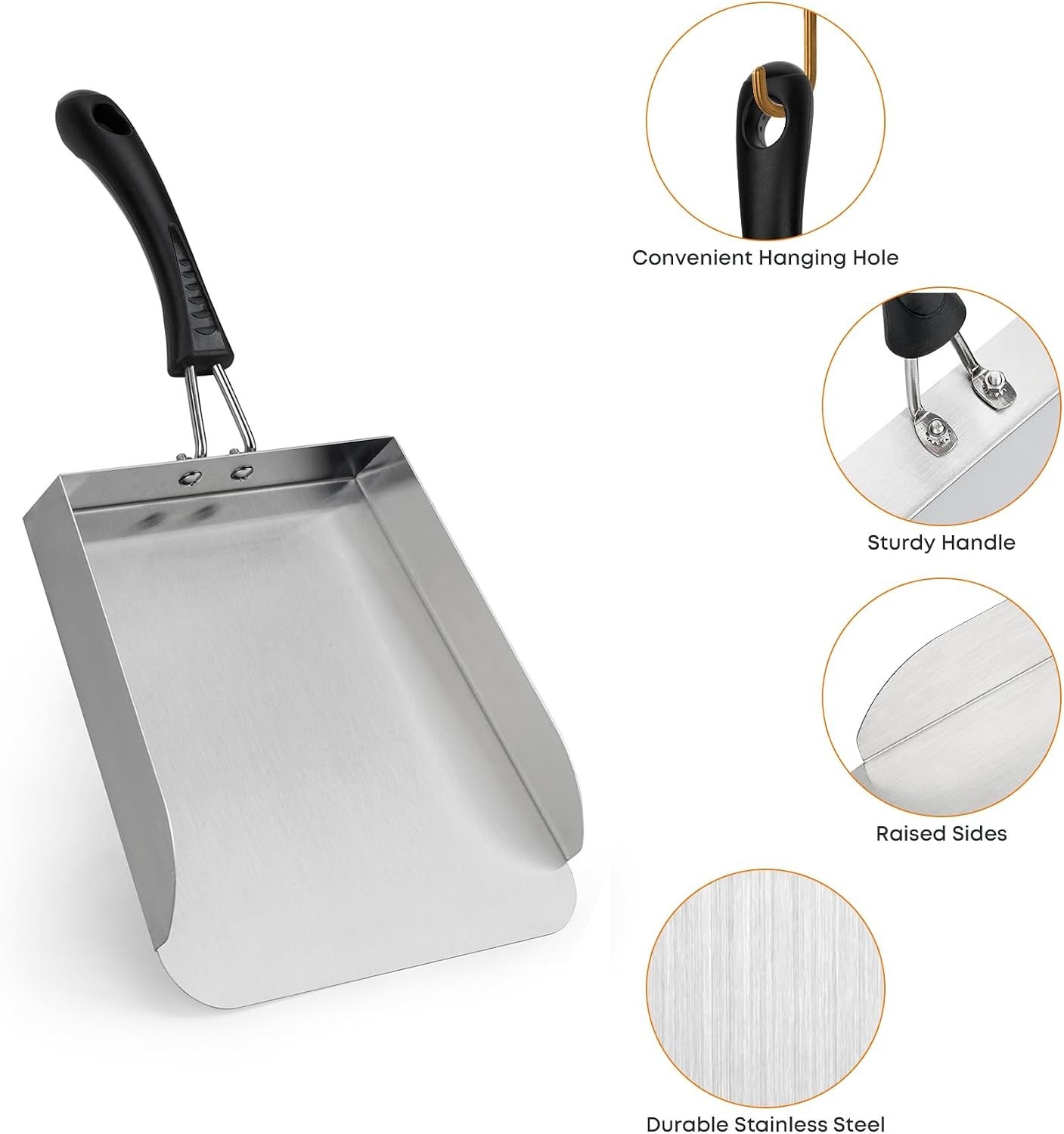 Stainless Steel Griddle Mover Smash Burger Food Shovel Grill Spatula Great fo…