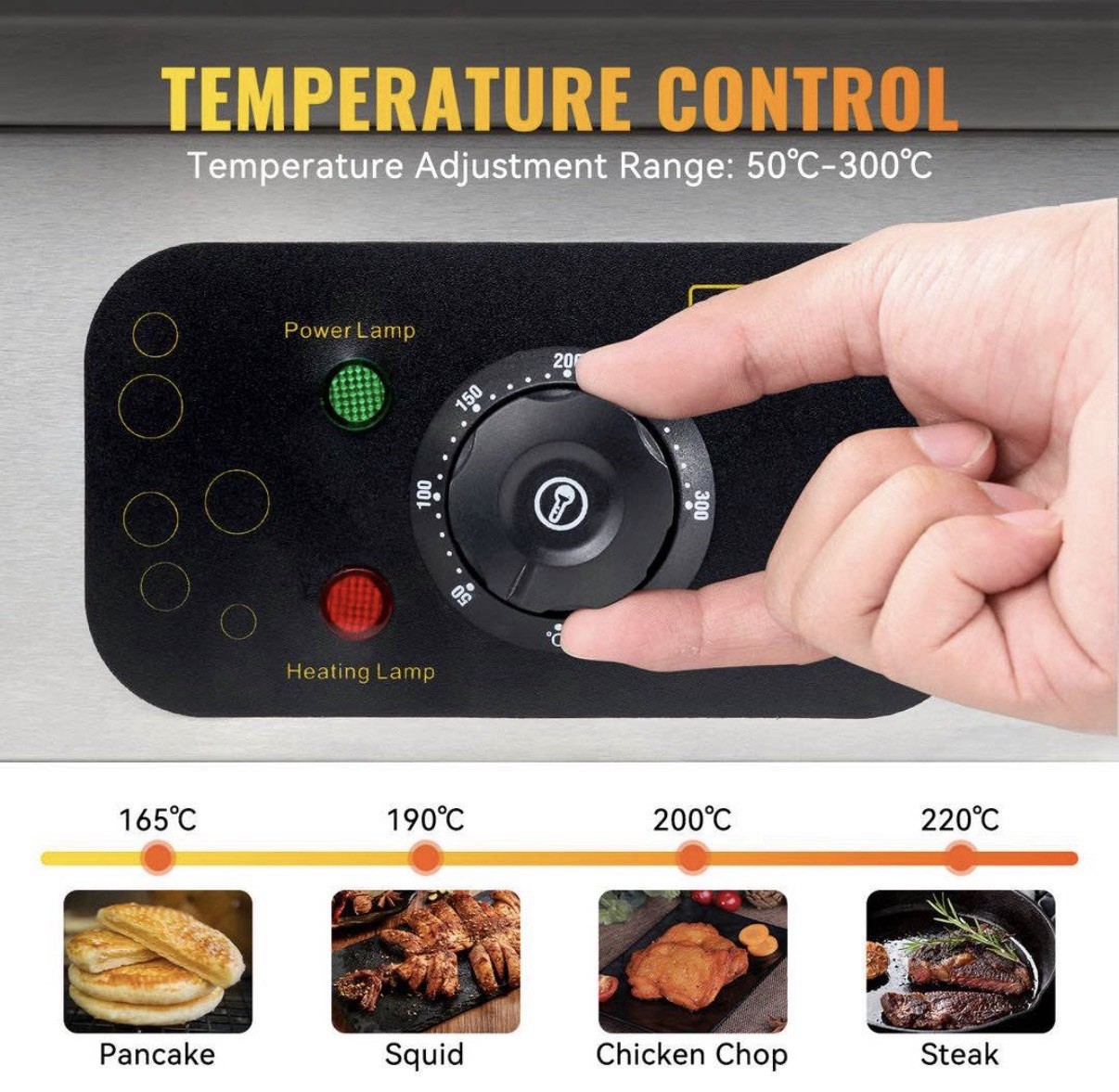 3KW Commercial Electric Countertop Griddle Flat Top Grill Hot Plate BBQ 73x40cm
