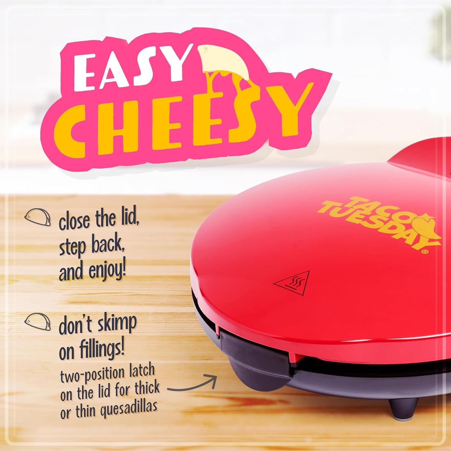 Taco Tuesday Deluxe 8-Inch 6-Wedge Electric Quesadilla Maker W/ Extra Stuffing