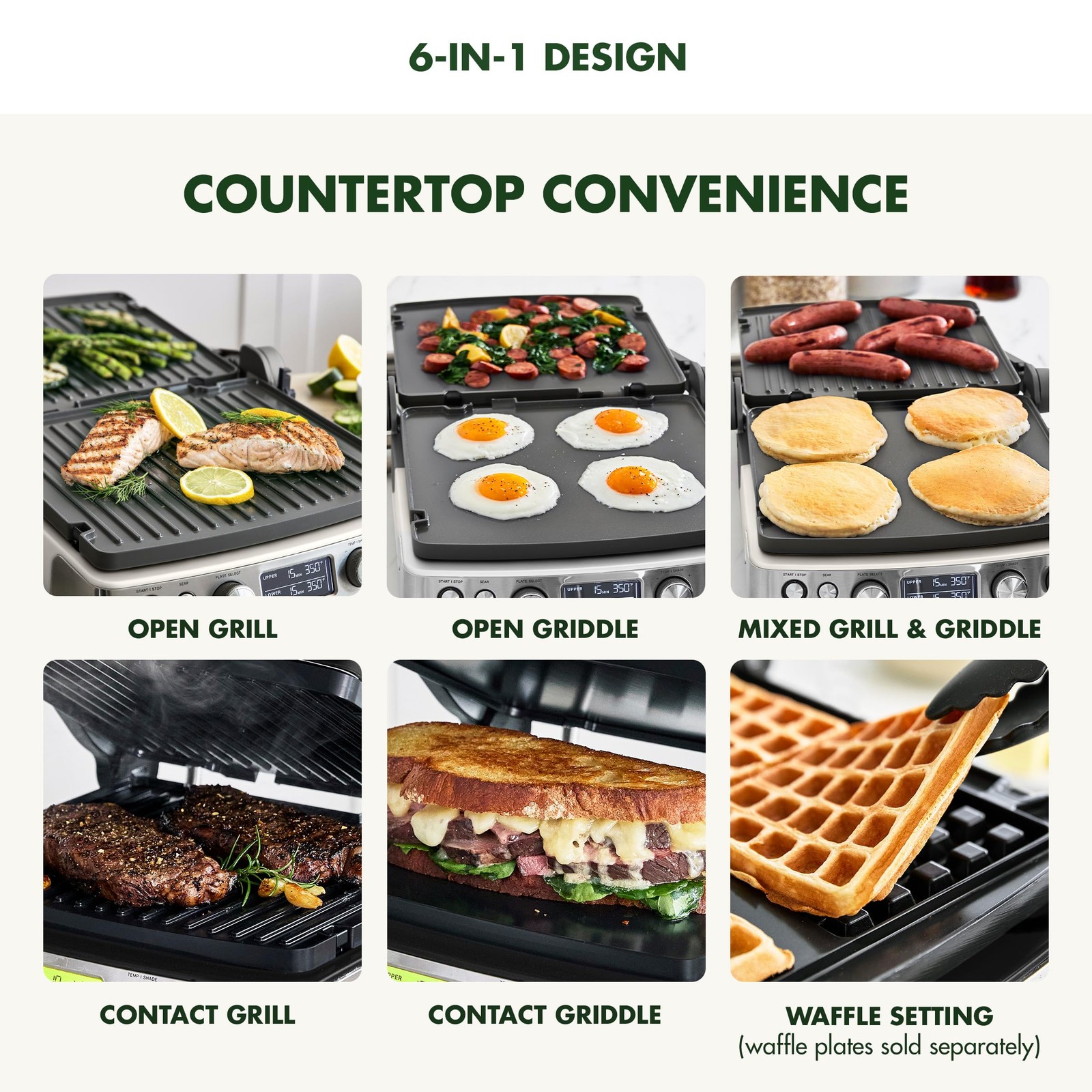 GreenPan Elite 7-in-1 Multi-Function Contact Grill & Griddle, Healthy Ceramic