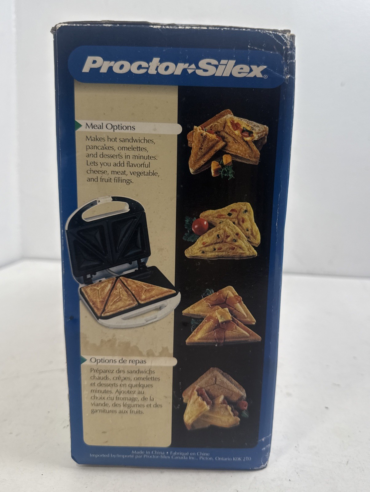 Proctor Silex Sandwich Toaster Nonstick Grids Press Meal Maker Model 25400 NEW